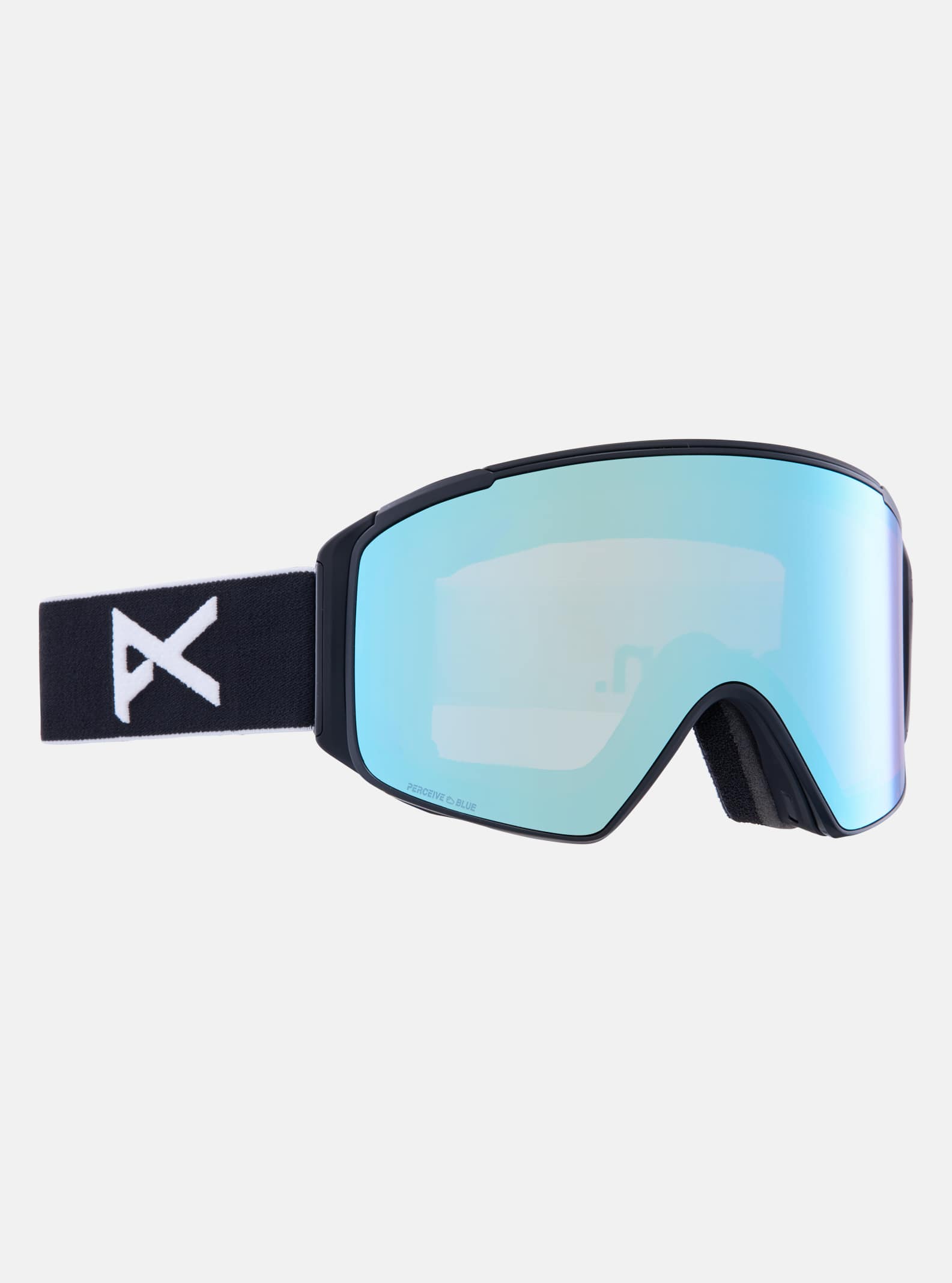 Anon M4S Low Bridge Fit Goggles (Cylindrical) + Bonus Lens, Frame: Black, Lens: Perceive Variable Blue (21% / S2), Spare Lens: Perceive Cloudy Pink (5